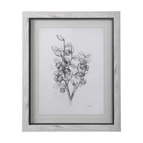 14071 - WildBerry Collection Hucklberry Mercana Studio Hand Embellished Framed Art Print Matted under Glass
