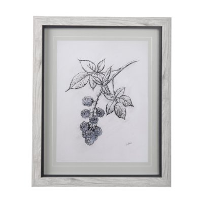 14072 - WildBerry Collection Blackberry Mercana Studio Hand Embellished Framed Art Print Matted under Glass