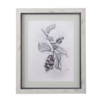 14074 - Saskatoonberry by Mercana Studio Hand Embellished Framed Art Print Matted under Glass