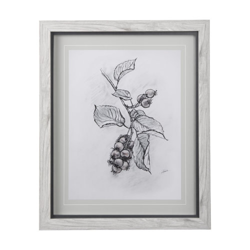 14074 - Saskatoonberry by Mercana Studio Hand Embellished Framed Art Print Matted under Glass