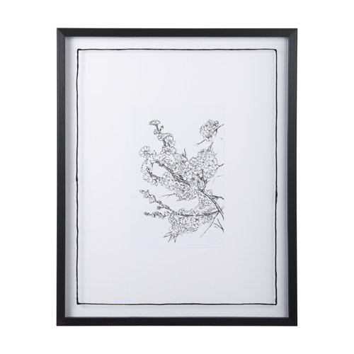 14078 - Spring Blooming V by Mercana Studio a Hand Embellished Textured Framed Art Print Matted under Glass