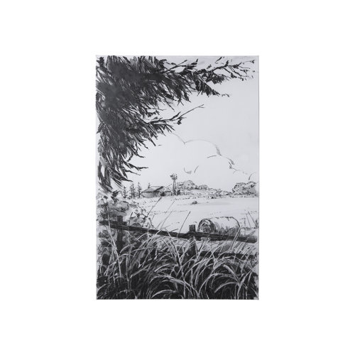 102098-S - Farm View I by Mercana Studio a Hand Embellished Textured Canvas