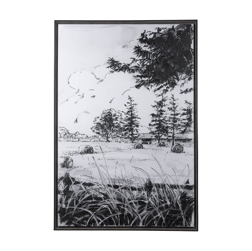 102099-FL - Farm View II by Mercana Studio a Hand Embellished Textured Framed Canvas