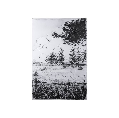 102099-S - Farm View II by Mercana Studio a Hand Embellished Textured Canvas