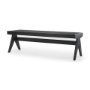 70069 - Arvin 59.1L x 17.7W x 18.1H Black Wooden Bench