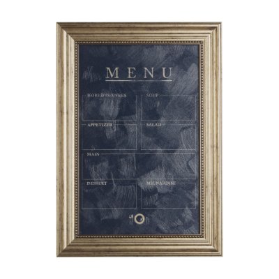 14098 - MENU II by Mercana Studio a Hand Embellished Textured Framed Art Print Matted under Glass
