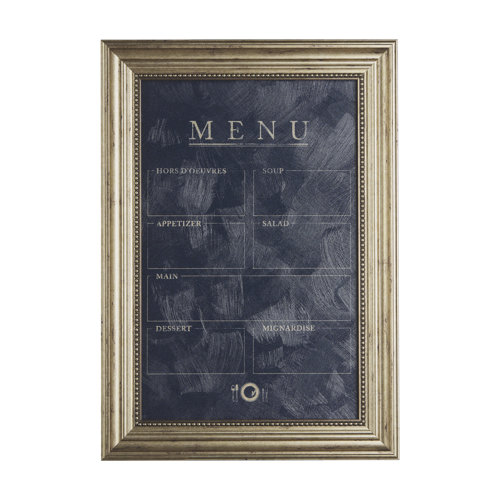 14098 - MENU II by Mercana Studio a Hand Embellished Textured Framed Art Print Matted under Glass