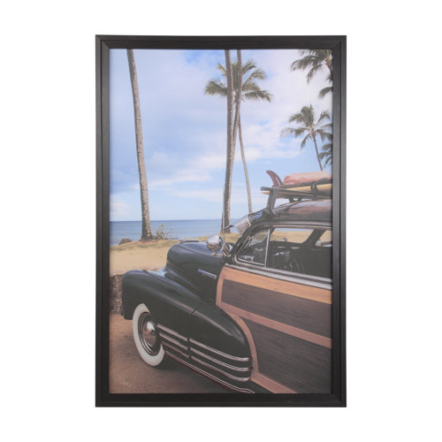 14106 - North Shore by White Rock Girl a Hand Embellished Textured Framed Photo Art Print Matted under Glass