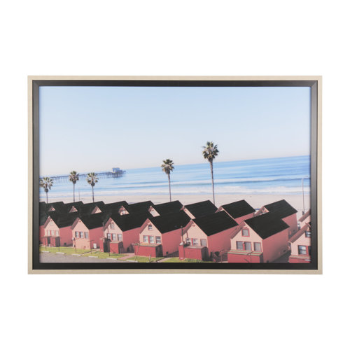 14107 - Oceanside by White Rock Girl a Hand Embellished Textured Framed Photo Art Print Matted under Glass
