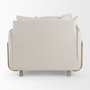 68713 - Roy II Beige Upholstered and Brown Wood Frame Arm Chair 