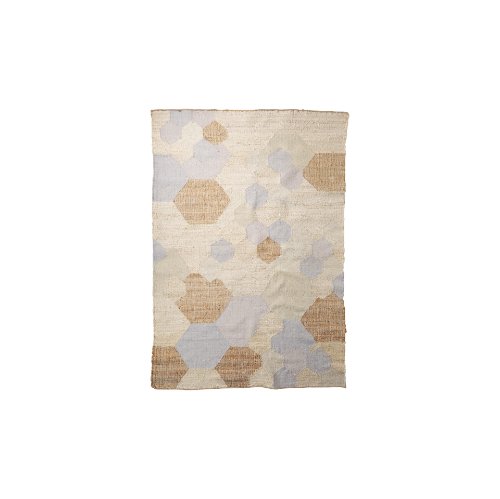 69761 - Mayson 5x8 Cream Multi-Colored Honeycomb Pattern Area Rug