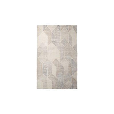 69768 - Kolt 5x8 Neutral Geometric Patterned Wool Area Rug