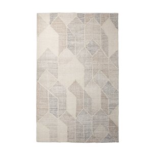 Kolt 9x12 Neutral Geometric Patterned Wool Area Rug