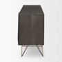 68472 - Darwin 80x17.5 Brown Solid Wood Gold Metal Base 4 Cabinet Door Sideboard