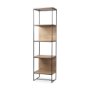 69717 - Morris 19.75 L x 15.0W x 72.5H Beige Wood W/Black Metal Frame 4-Tier Shelving Unit