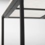 68843-AB - Nathan II 18" x 20" Square Top White Marble and Black Metal End/Side Table 