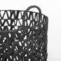 69608 - Lola (Set of 3) Black Water Hyacinth Zig Zag Weave Round Basket W/ Handles