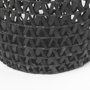 69608 - Lola (Set of 3) Black Water Hyacinth Zig Zag Weave Round Basket W/ Handles