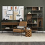 69102 - Morris I 63L x 15W x 31H Brown Wood w/ Silver Metal Frame 2 Drawer Console Table