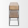 69716 - Morris 63.0L x 15.0W x 31.0H Beige Wood w/ Black Metal Frame 2 Drawer Console Table