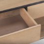 69716 - Morris 63.0L x 15.0W x 31.0H Beige Wood w/ Black Metal Frame 2 Drawer Console Table