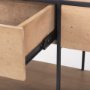 69716 - Morris 63.0L x 15.0W x 31.0H Beige Wood w/ Black Metal Frame 2 Drawer Console Table