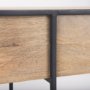 69716 - Morris 63.0L x 15.0W x 31.0H Beige Wood w/ Black Metal Frame 2 Drawer Console Table