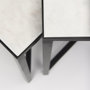 68240 - Lucas III (Set of 2) 15L x 15W; 12L x 12W White Marble W/Black Iron Frame Accent Tables
