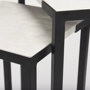 68240 - Lucas III (Set of 2) 15L x 15W; 12L x 12W White Marble W/Black Iron Frame Accent Tables