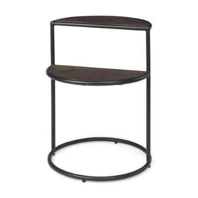 69735 - Arlo 20.5L x 20.5W x 24.4H Brown Wood W/Black Metal End Table