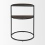 69735 - Arlo 20.5L x 20.5W x 24.4H Brown Wood W/Black Metal End Table