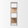69717 - Morris 19.75 L x 15.0W x 72.5H Beige Wood W/Black Metal Frame 4-Tier Shelving Unit