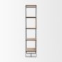 69717 - Morris 19.75 L x 15.0W x 72.5H Beige Wood W/Black Metal Frame 4-Tier Shelving Unit
