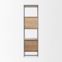 69717 - Morris 19.75 L x 15.0W x 72.5H Beige Wood W/Black Metal Frame 4-Tier Shelving Unit