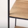 69717 - Morris 19.75 L x 15.0W x 72.5H Beige Wood W/Black Metal Frame 4-Tier Shelving Unit