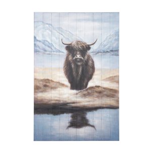 Wild Ox Painting on Wood