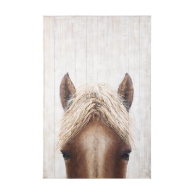 69757 - Horse Fringe Painting on Wood