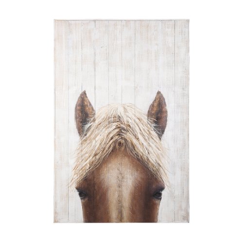 69757 - Horse Fringe Painting on Wood