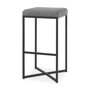 69575 - Frodo 29.75H Gray Fabric Seat W/Black Iron Frame Bar Stool