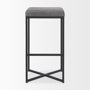 69575 - Frodo 29.75H Gray Fabric Seat W/Black Iron Frame Bar Stool