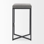 69575 - Frodo 29.75H Gray Fabric Seat W/Black Iron Frame Bar Stool