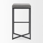 69575 - Frodo 29.75H Gray Fabric Seat W/Black Iron Frame Bar Stool