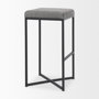 69575 - Frodo 29.75H Gray Fabric Seat W/Black Iron Frame Bar Stool