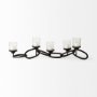 53337 - Quito Black Metal Chain-Link Five Candle Table Candle Holder 