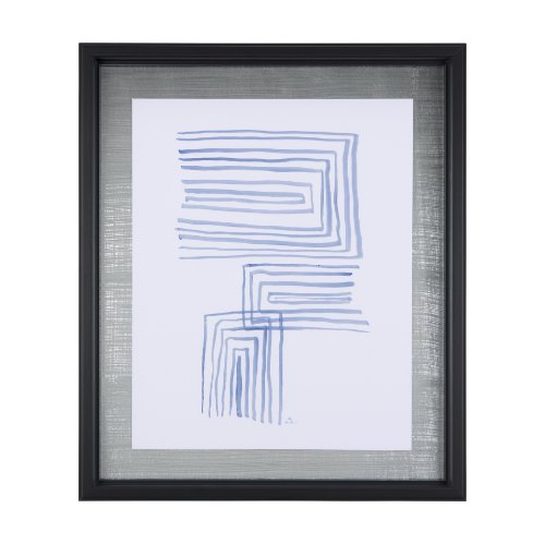 14147 - Lines I by Mercana Studio a Hand Embellished Textured Framed Art Print Matted under Glass