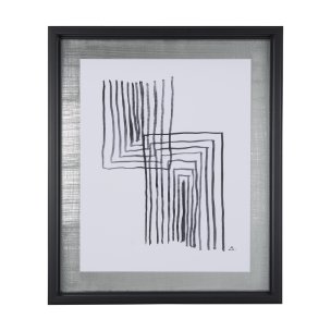 Lines II by Mercana Studio a Hand Embellished Textured Framed Art Print Matted under Glass