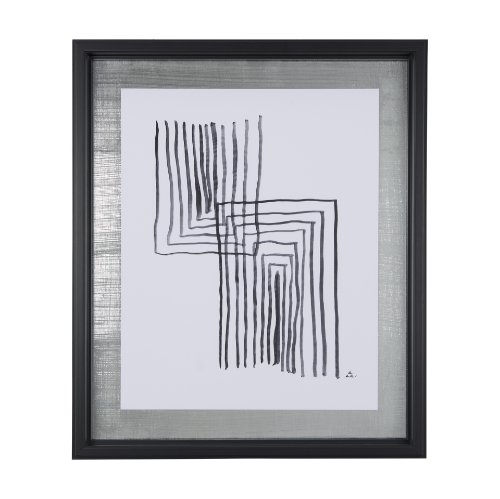 14148 - Lines II by Mercana Studio a Hand Embellished Textured Framed Art Print Matted under Glass