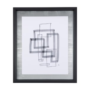 Lines III by Mercana Studio a Hand Embellished Textured Framed Art Print Matted under Glass