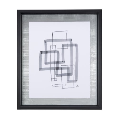 14149 - Lines III by Mercana Studio a Hand Embellished Textured Framed Art Print Matted under Glass
