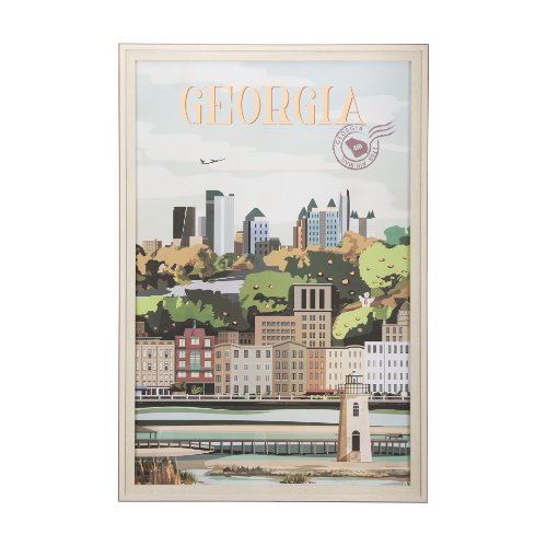 14158 - Georgia Go USA (XL) by Mercana Studio a Hand Embellished Decograph Framed Art Print under Glass